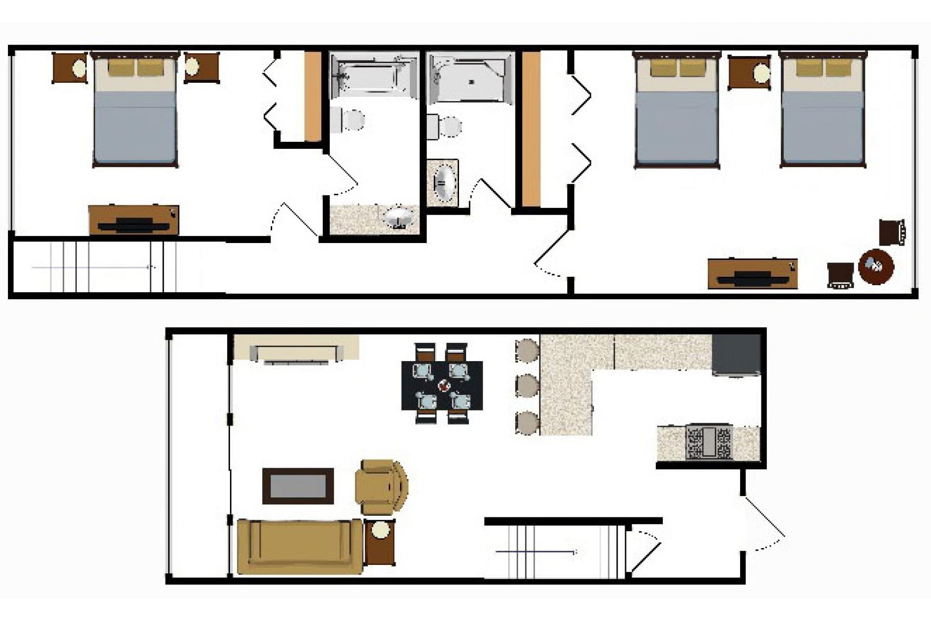 2 bedroom suite layout