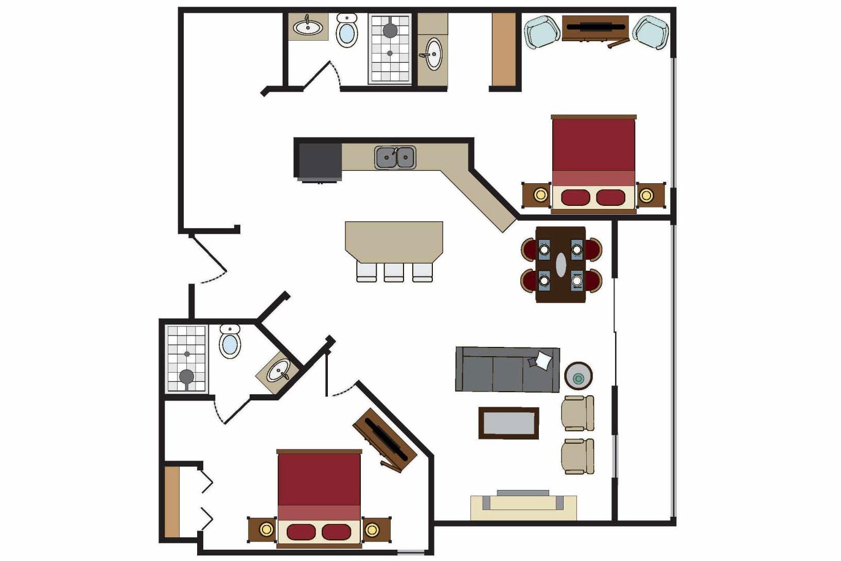 building 4 2 bedroom suite layout