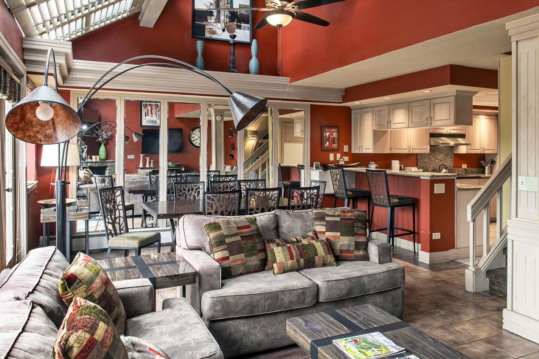 living area in a corporate suite