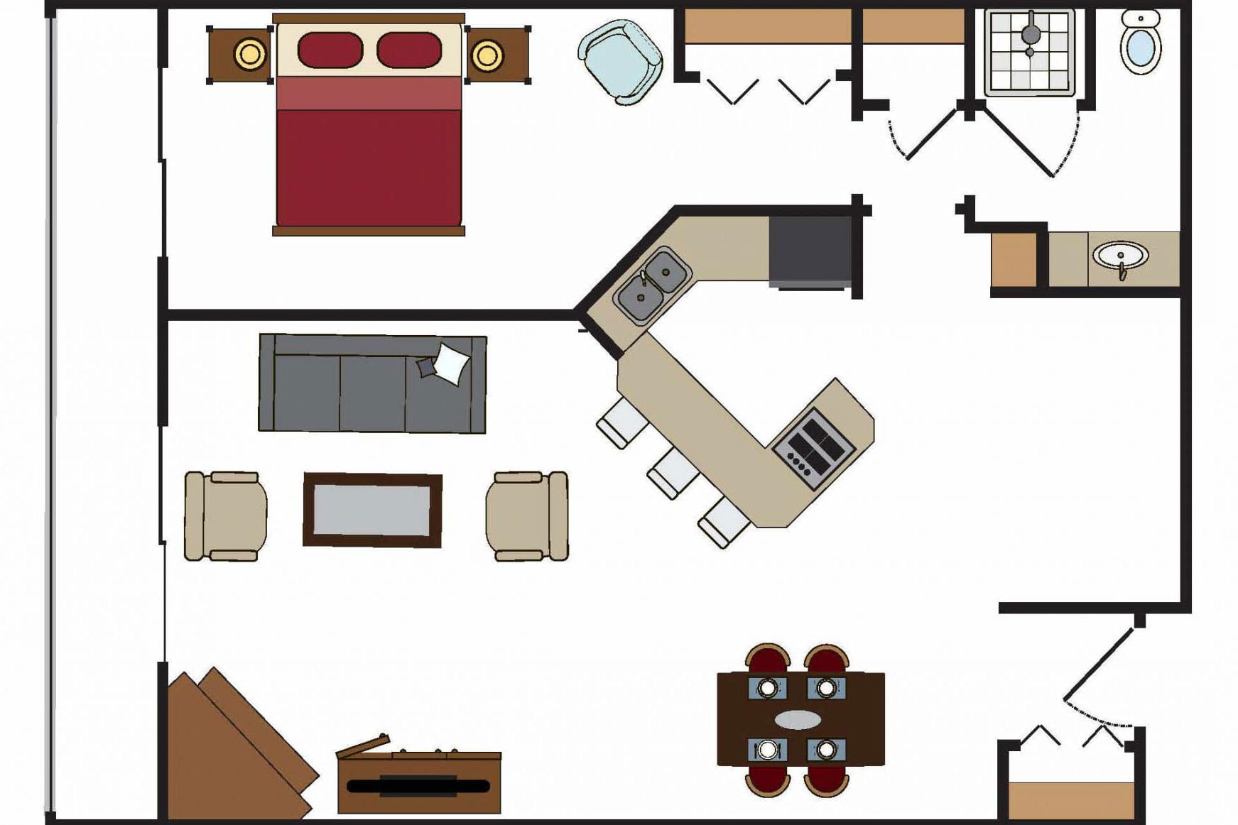 b4 one bedroom layout