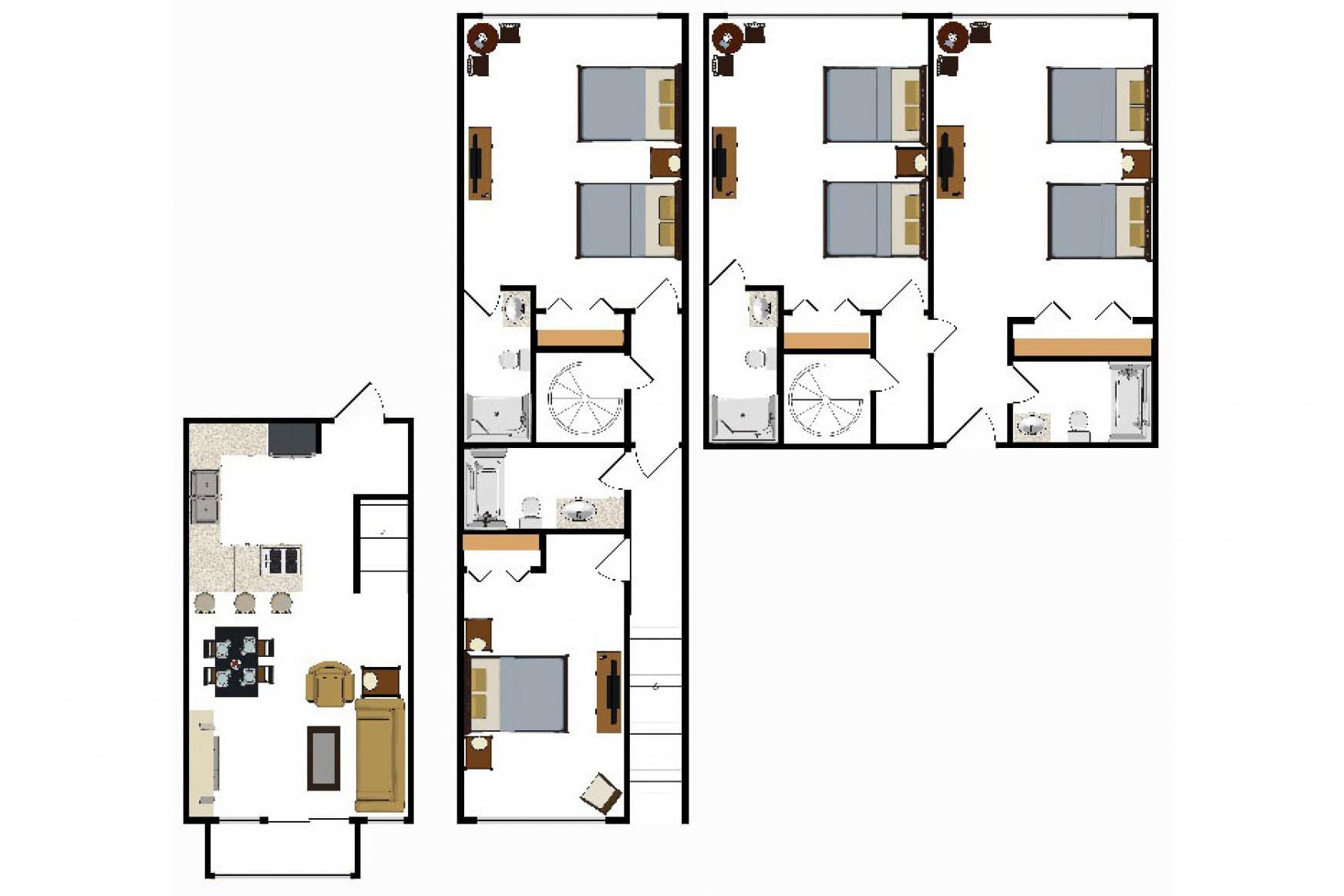 3 bedroom suite layout
