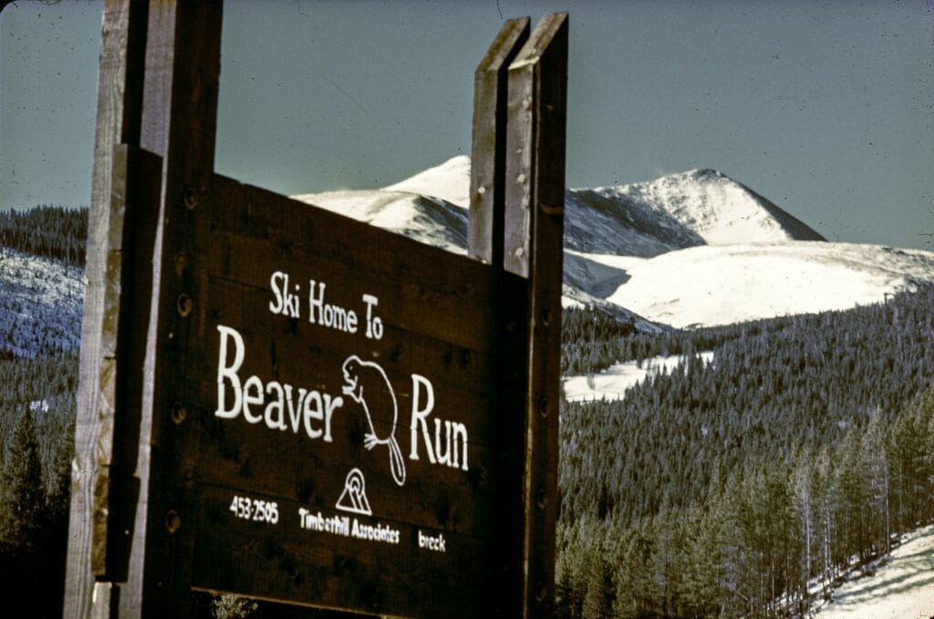 1972 vintage Beaver Run sigh at the ski resort