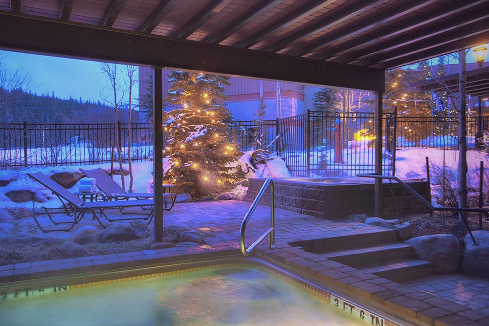 Spa hot tub in winter