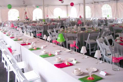 Event set up in the Beaver Run Tent