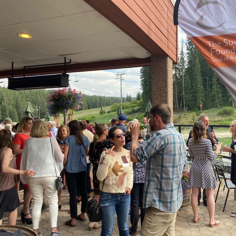 people at an event on the Coppertop patio