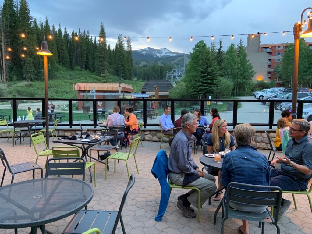 people hanging out on the Coppertop Deck