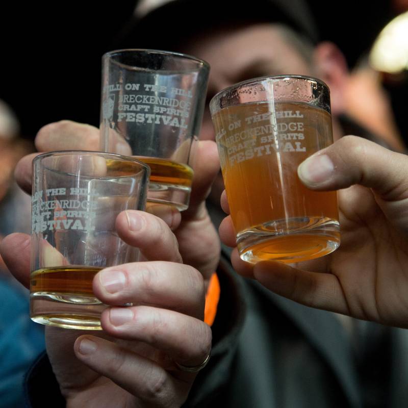 Breckenridge beerfest glasses toasting