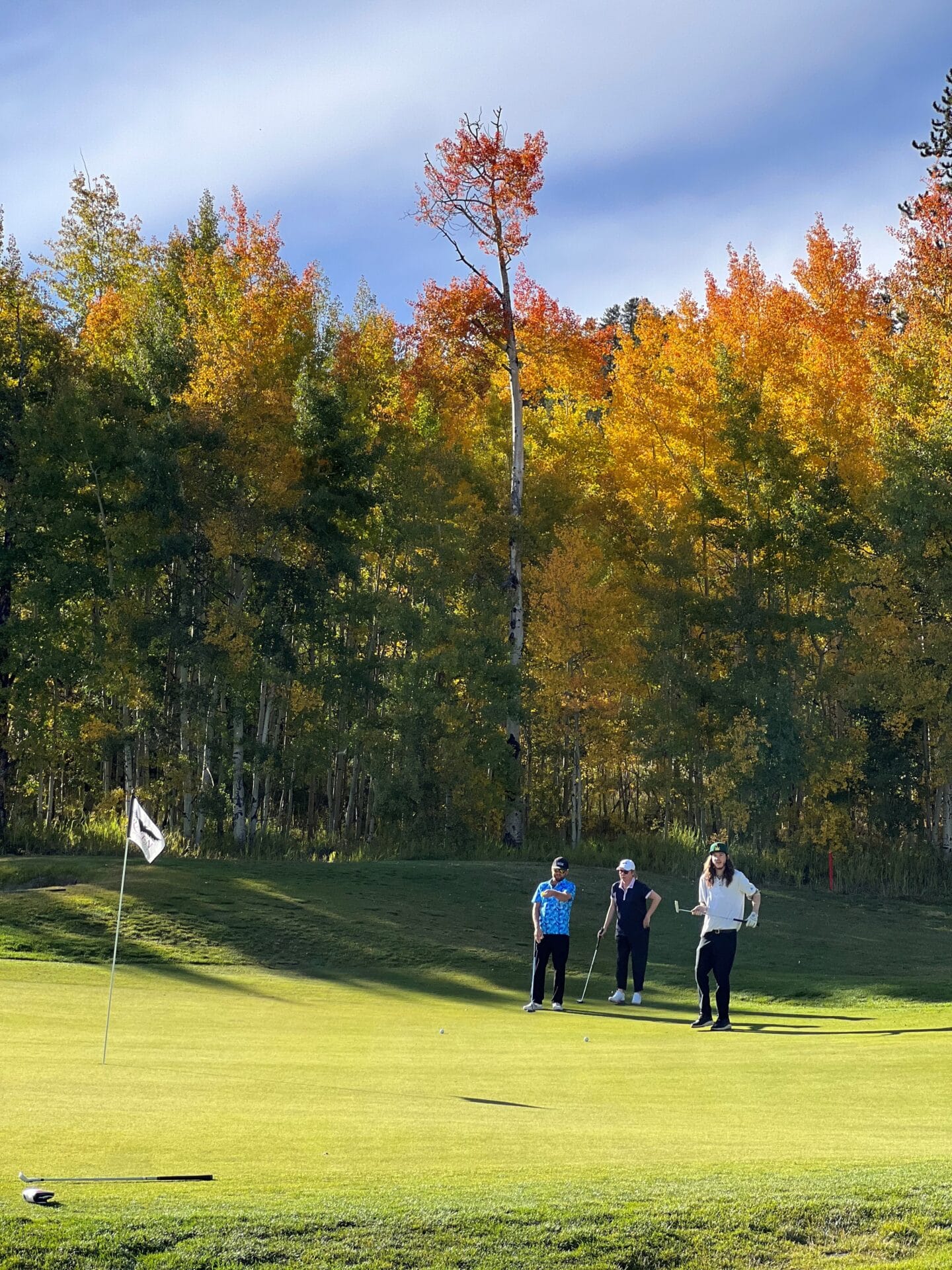 Golfers at Breckenridge Golf course in fall