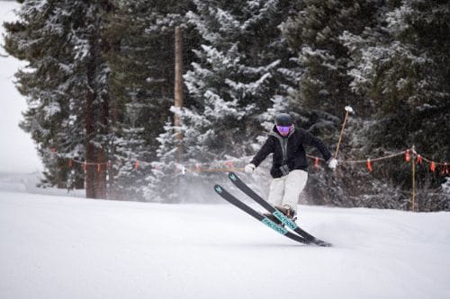 Skier buttering in winter