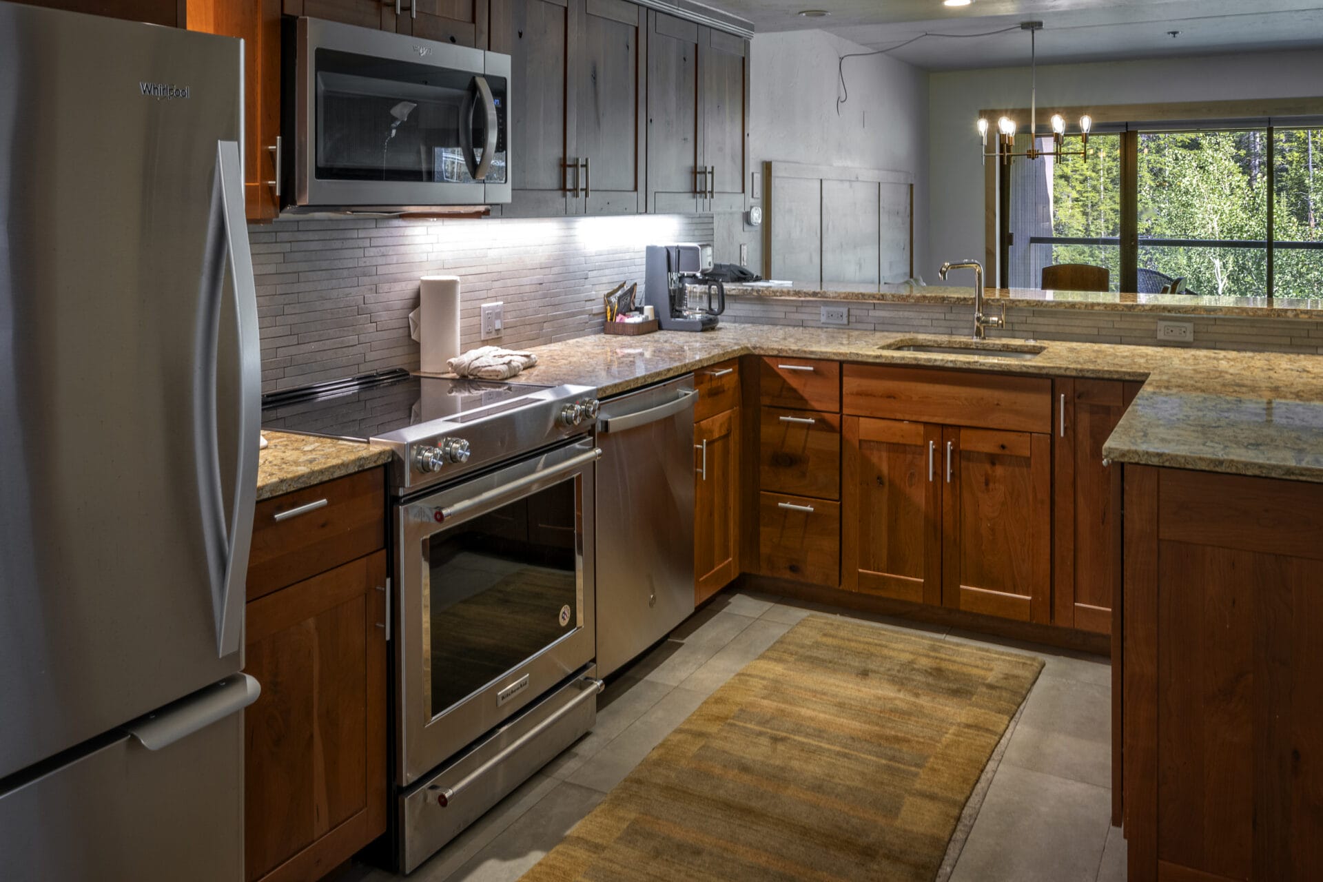 Condo living area kitchen