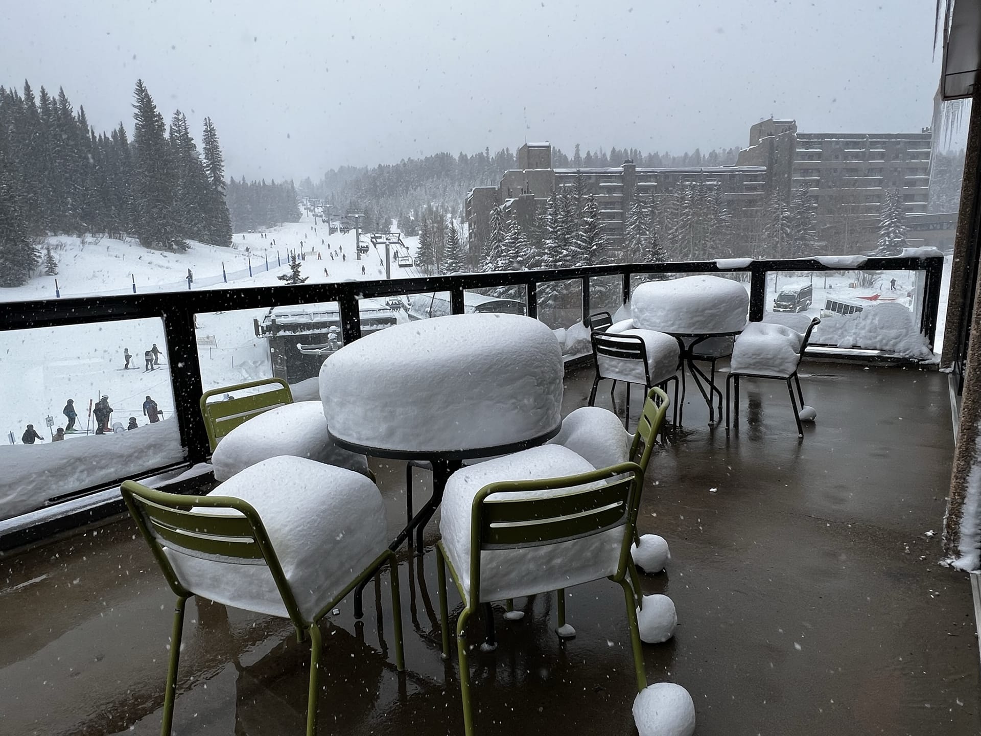 Snow on the Imperial Ballroom Patio