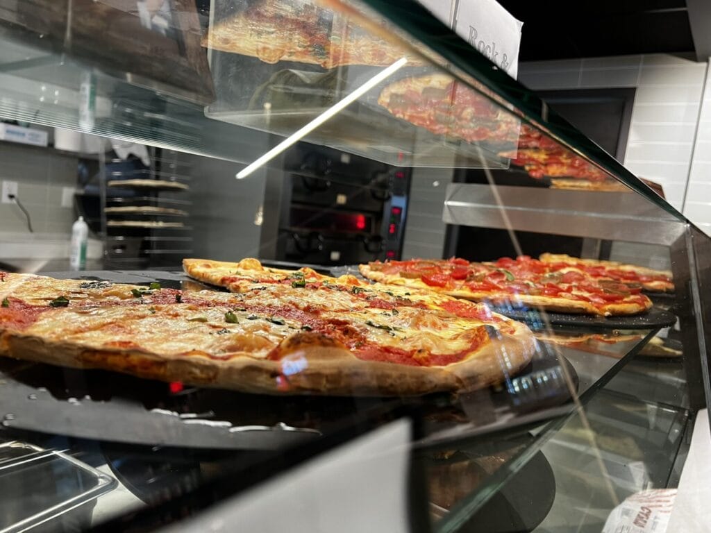 Pizzas at the Skywalk Deli