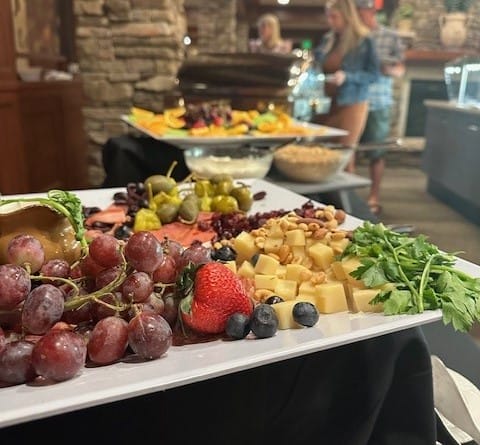 fresh fruit and cheese at the Spencer's buffet