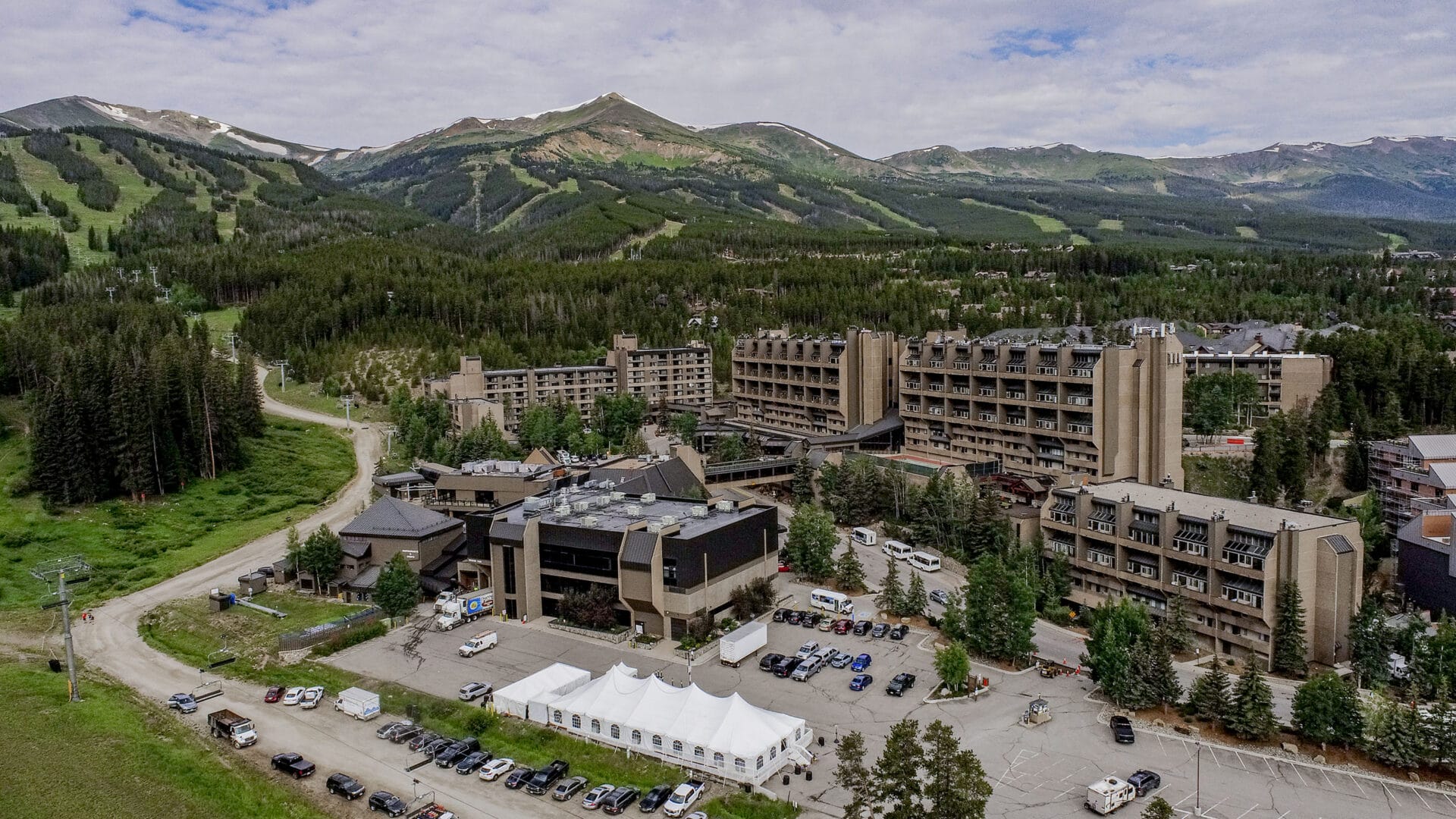 beaver run summer exterior drone shot