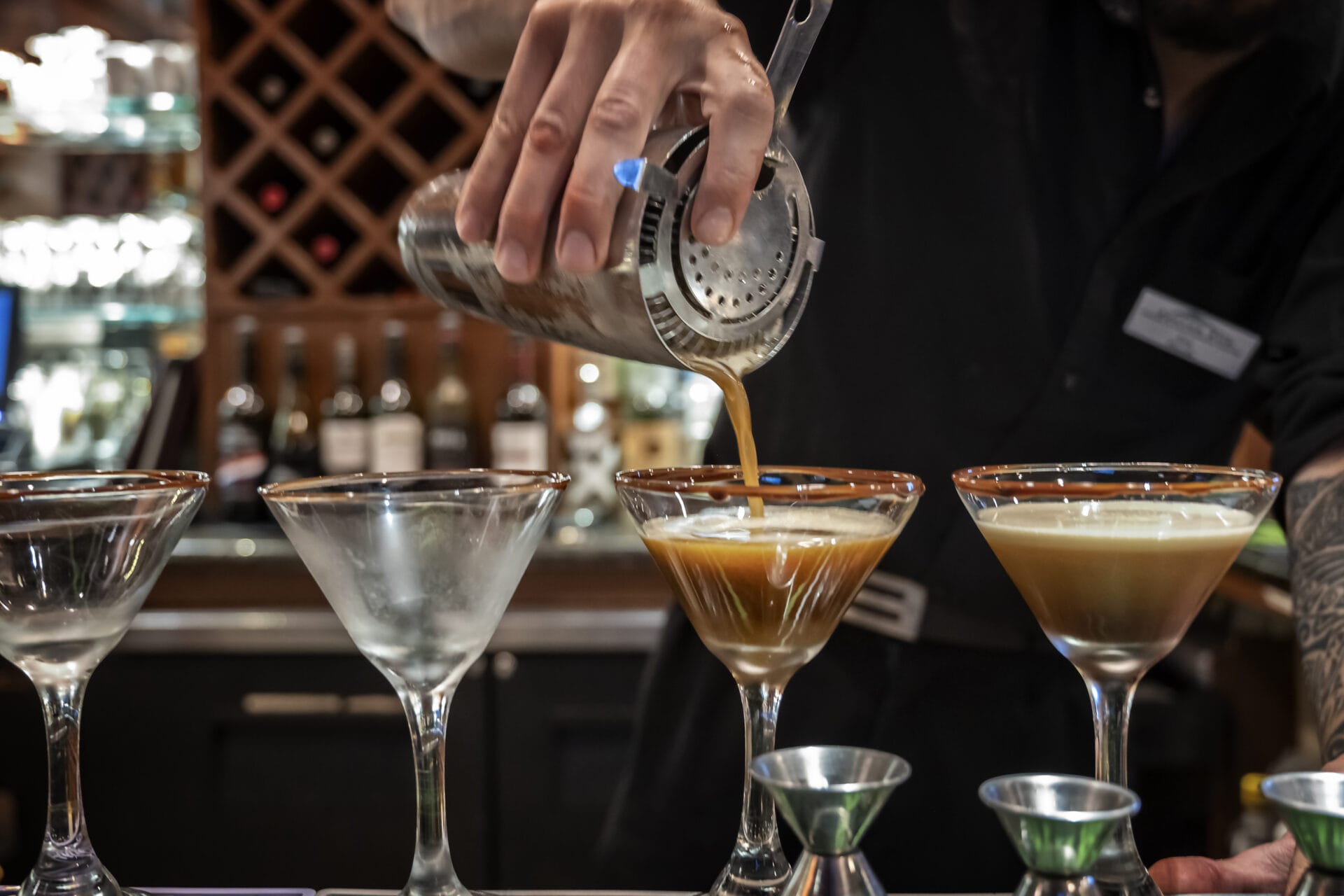 Bartender making cocktail