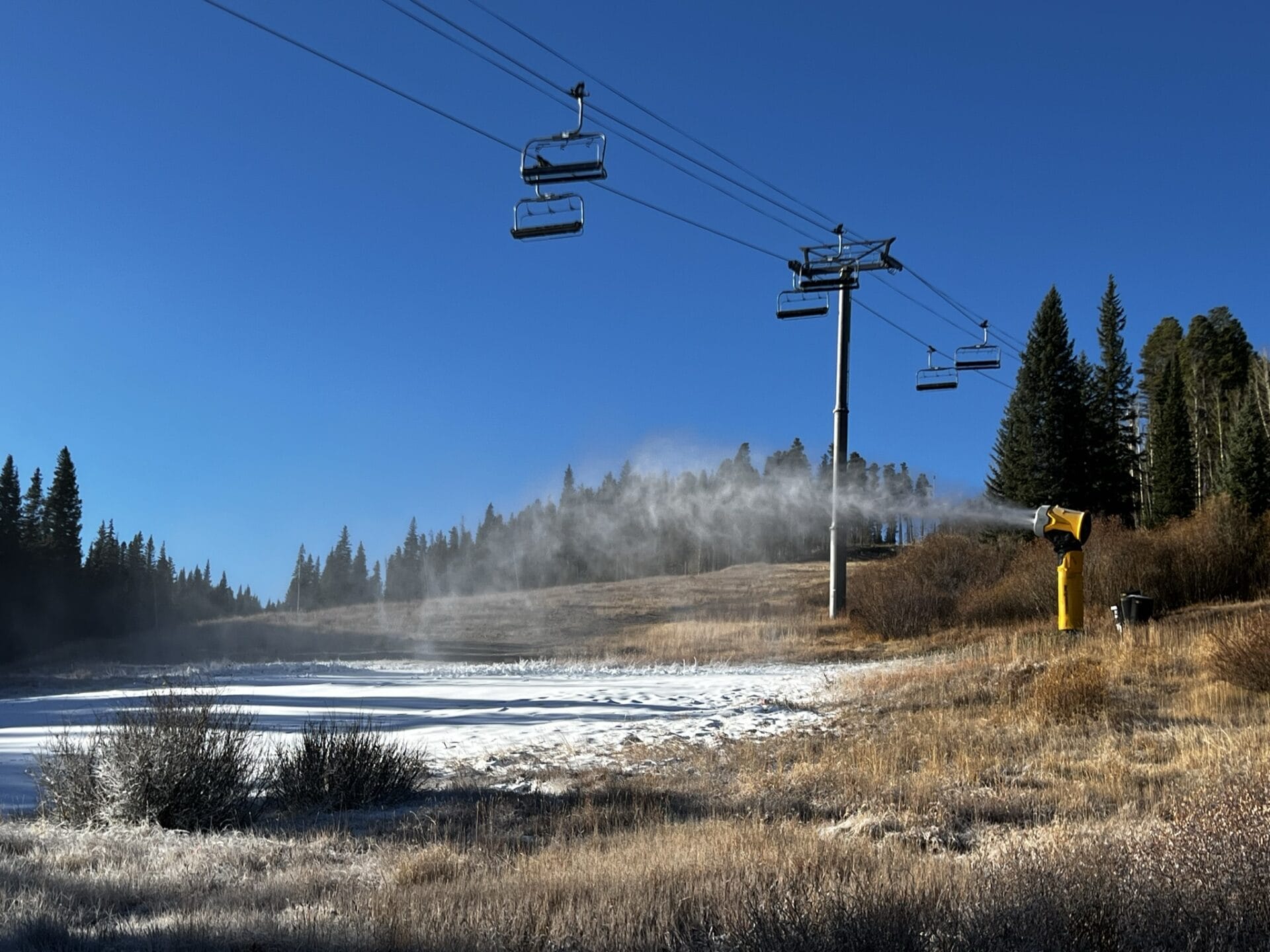 snow guns on peak 9