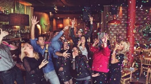 people enjoying a NYE party