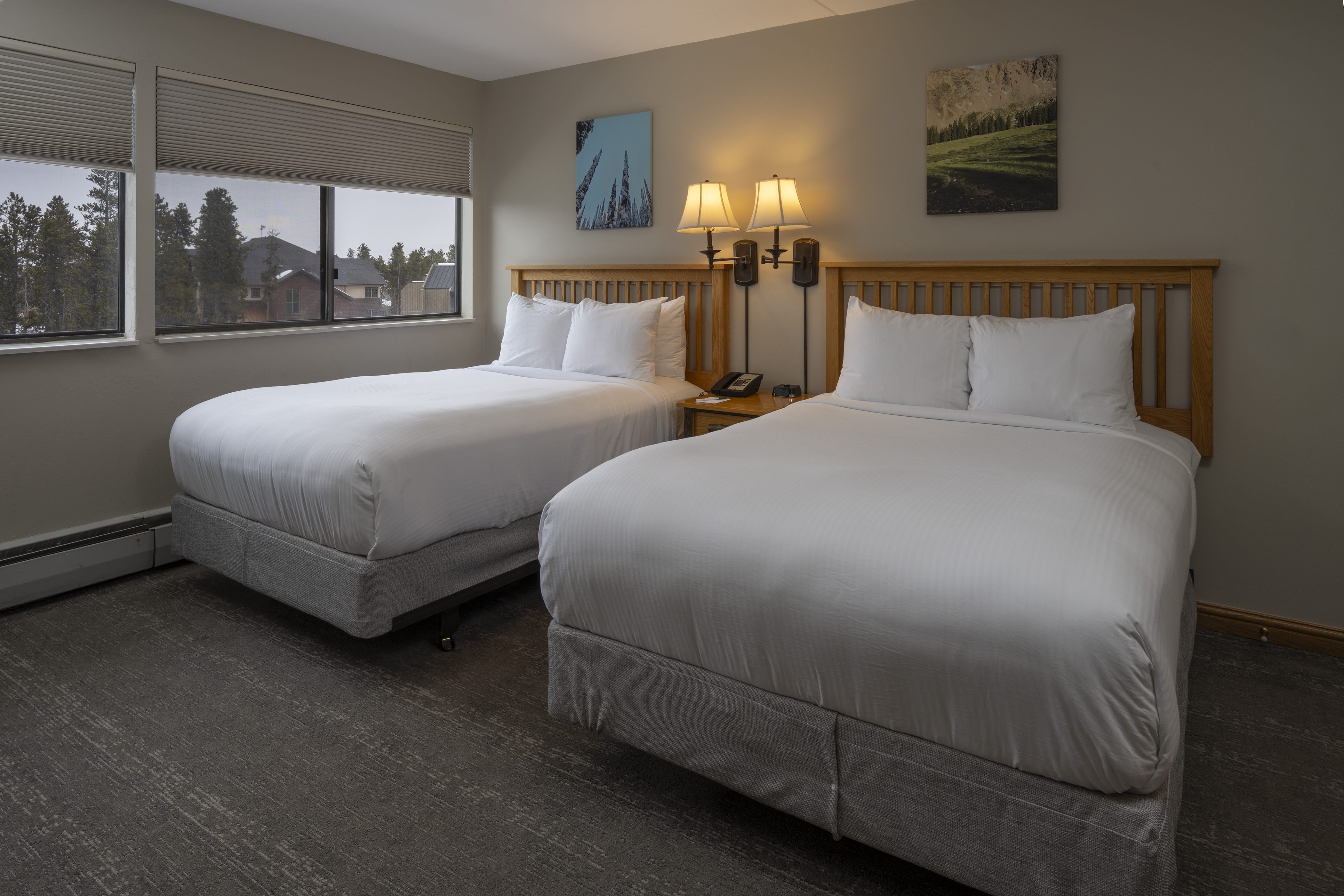 petit hotel with two beds