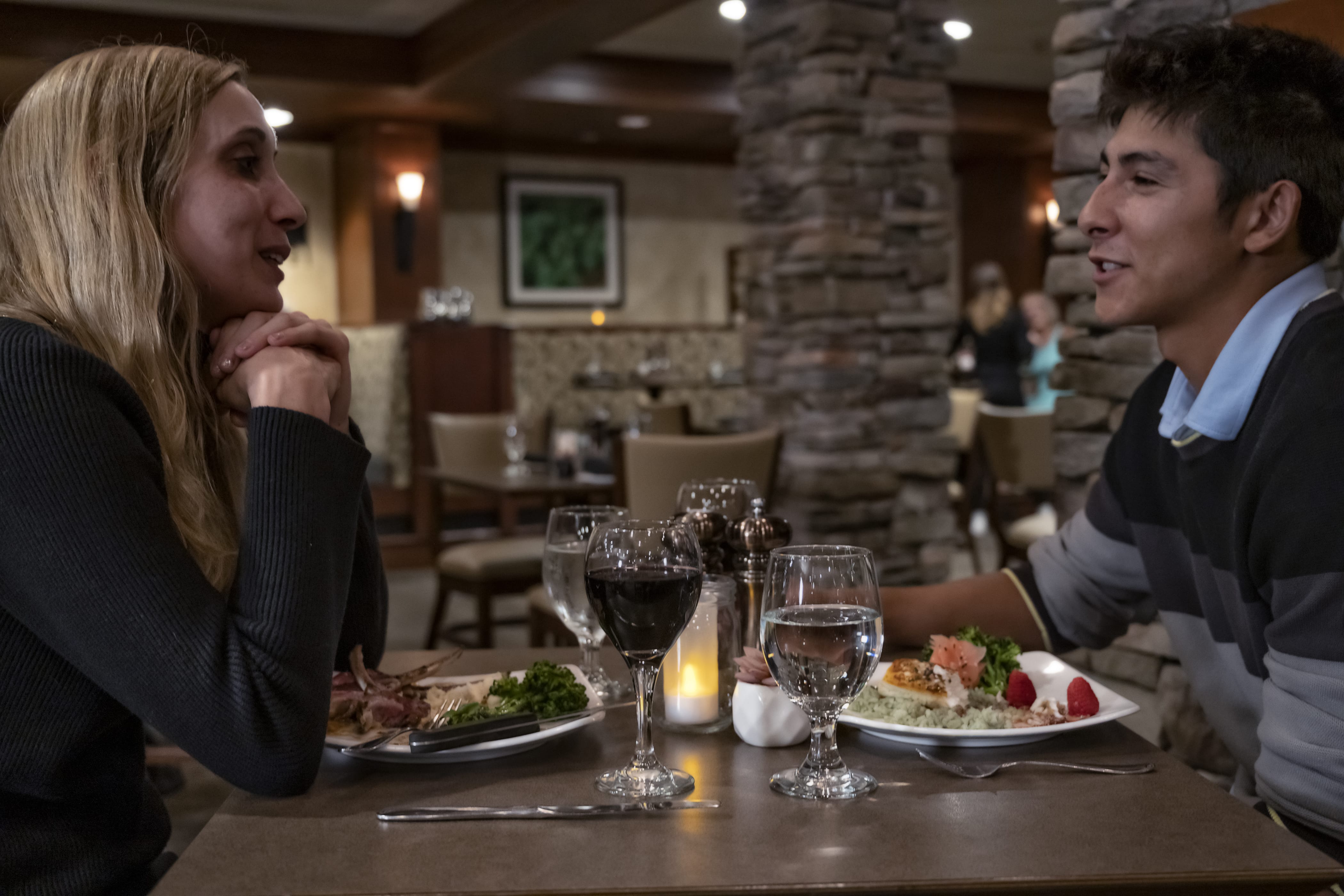 Couple enjoying dinner at Spencer's