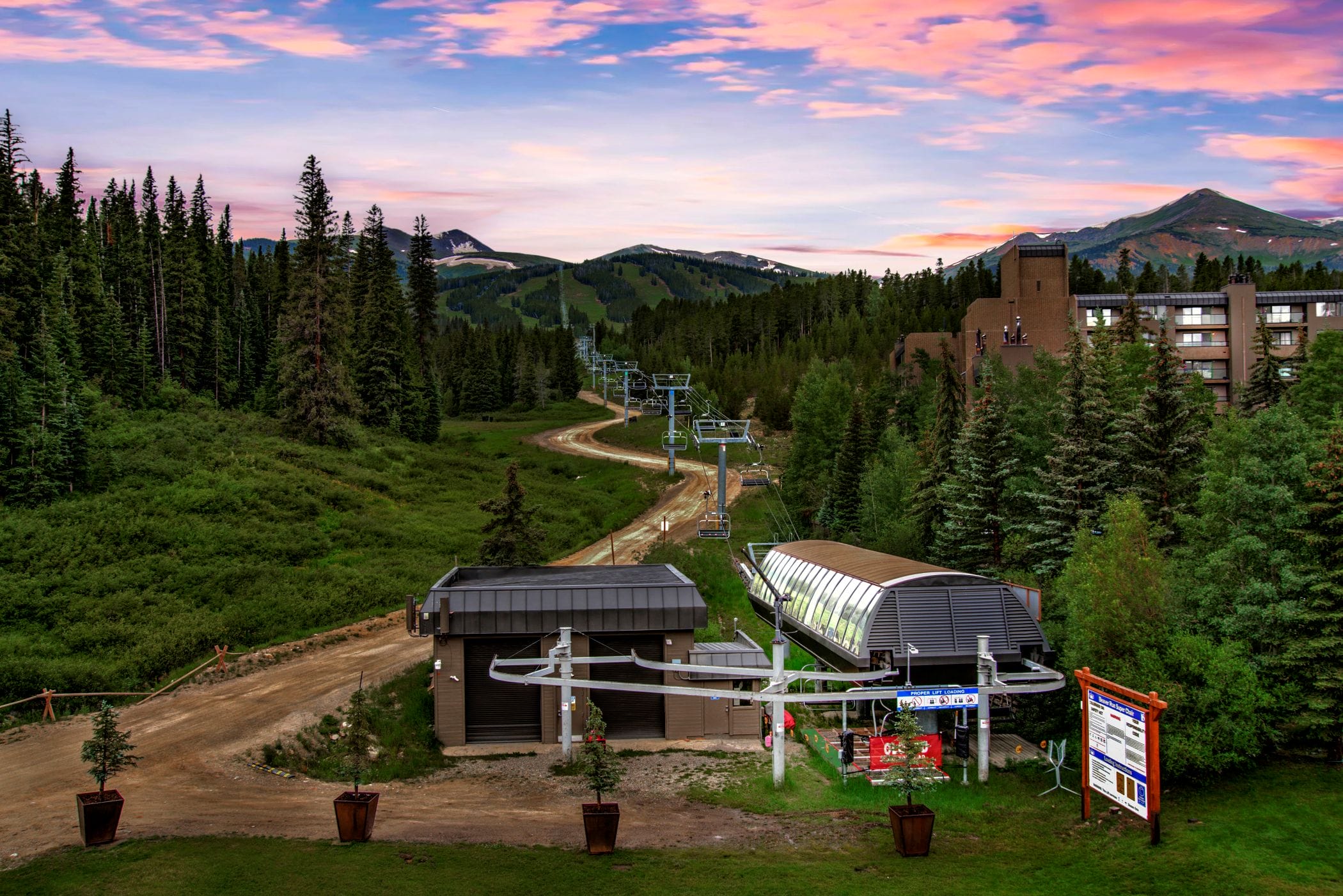 beaver run superchair in the summer twilight