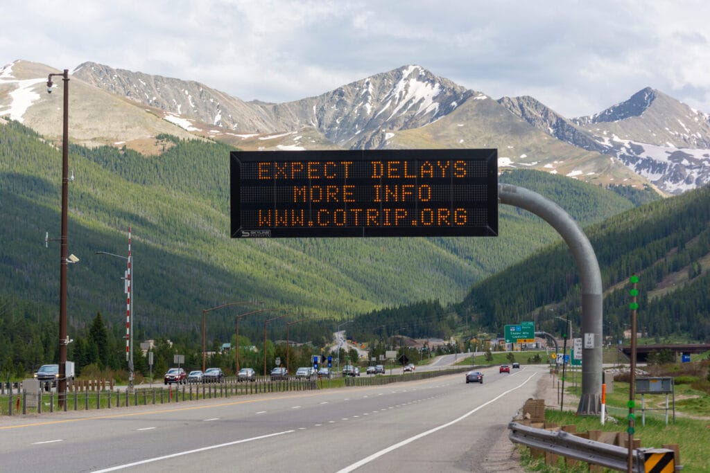 Colorado I-70 road traffic sign